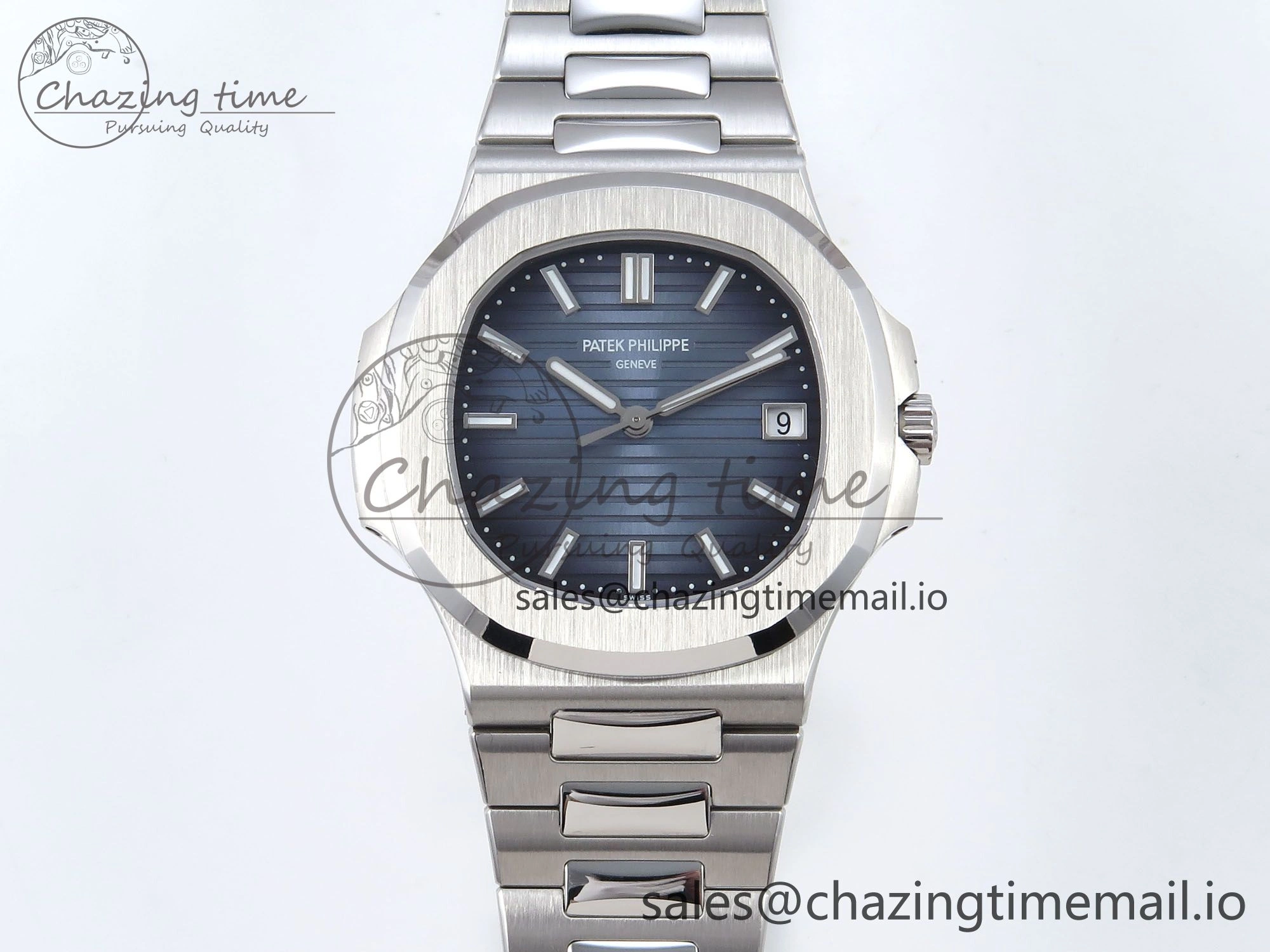 Nautilus 5711 3KF 1:1 Best Edition Blue Textured Dial on SS Bracelet A330 Super Clone