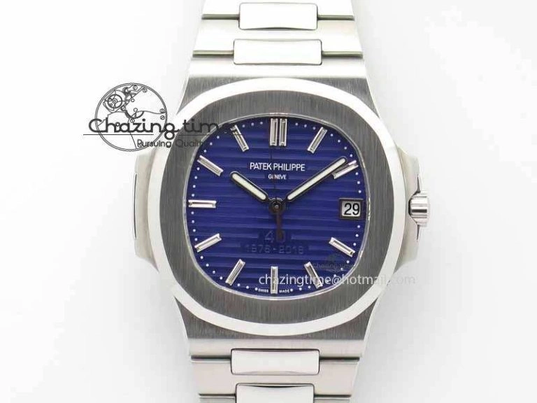 Nautilus 5711 40th Anniversary BP Maker Best Edition Blue Dial On SS Bracelet MIYOTA 9015 PP324CS