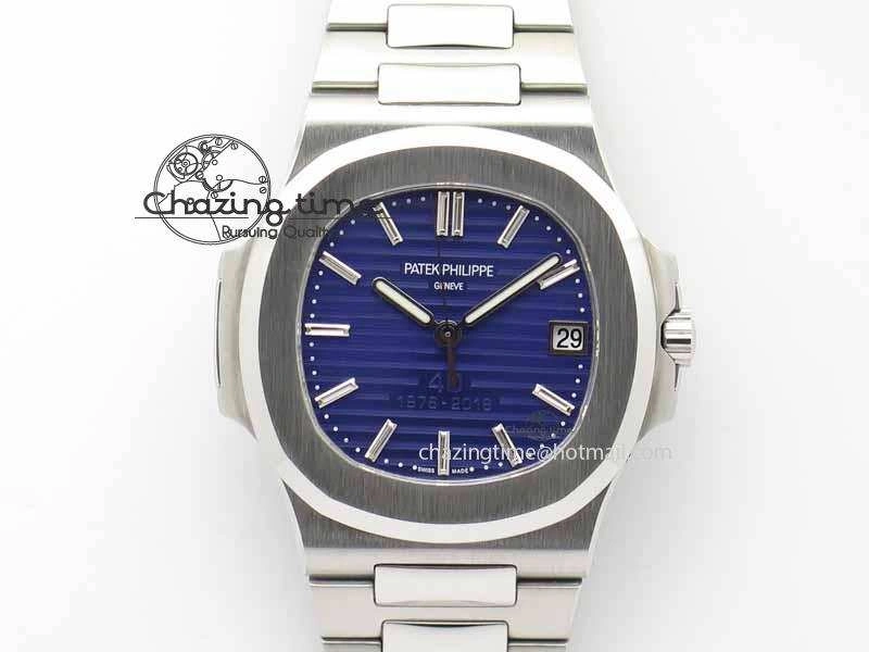 Nautilus 5711 40th Anniversary BP Maker Best Edition Blue Dial On SS Bracelet MIYOTA 9015 PP324CS