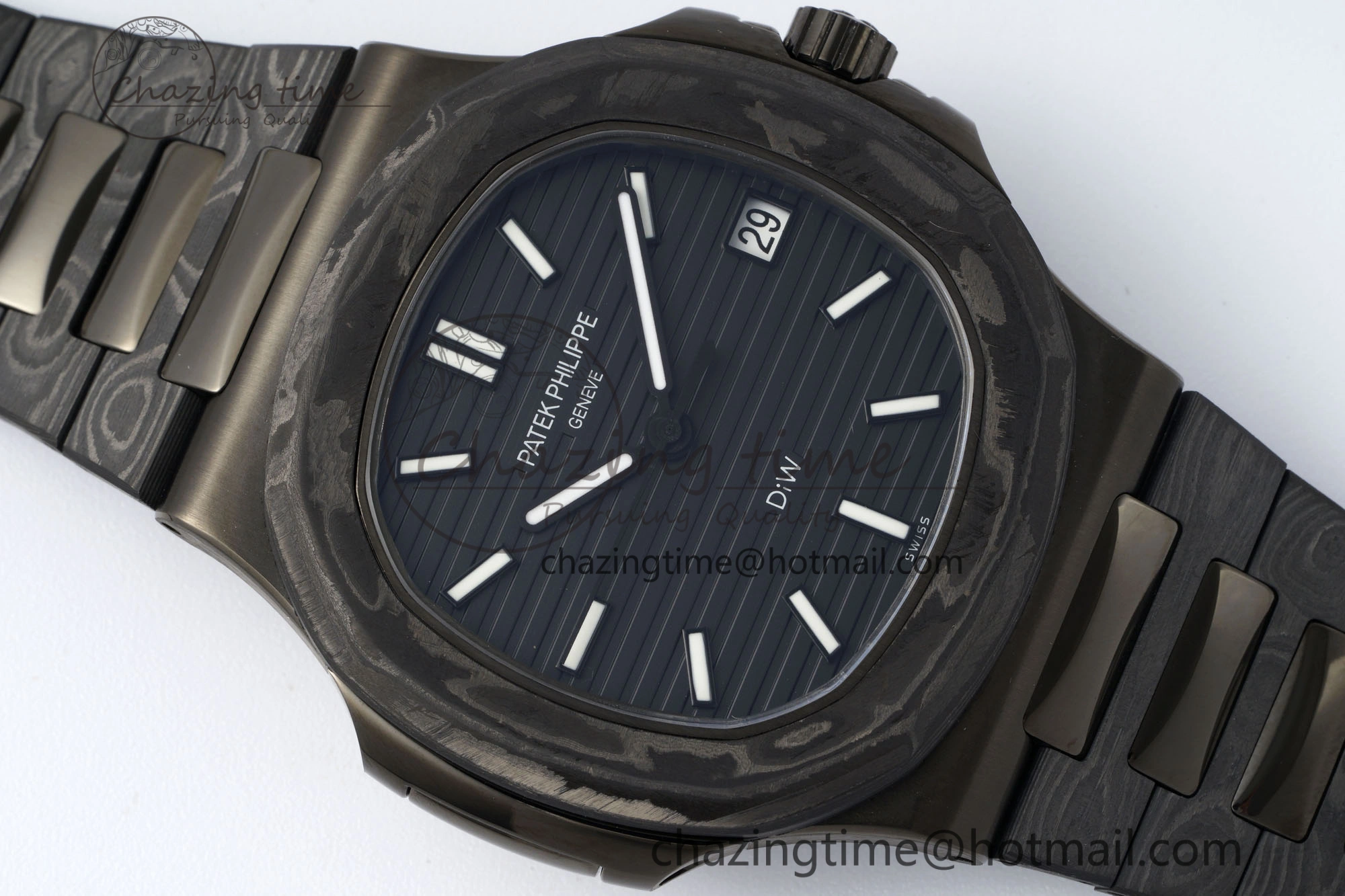 Nautilus 5711 DIW Carbon DIWF 1:1 Best Edition Black Textured Dial on Carbon PVD Bracelet 324CS