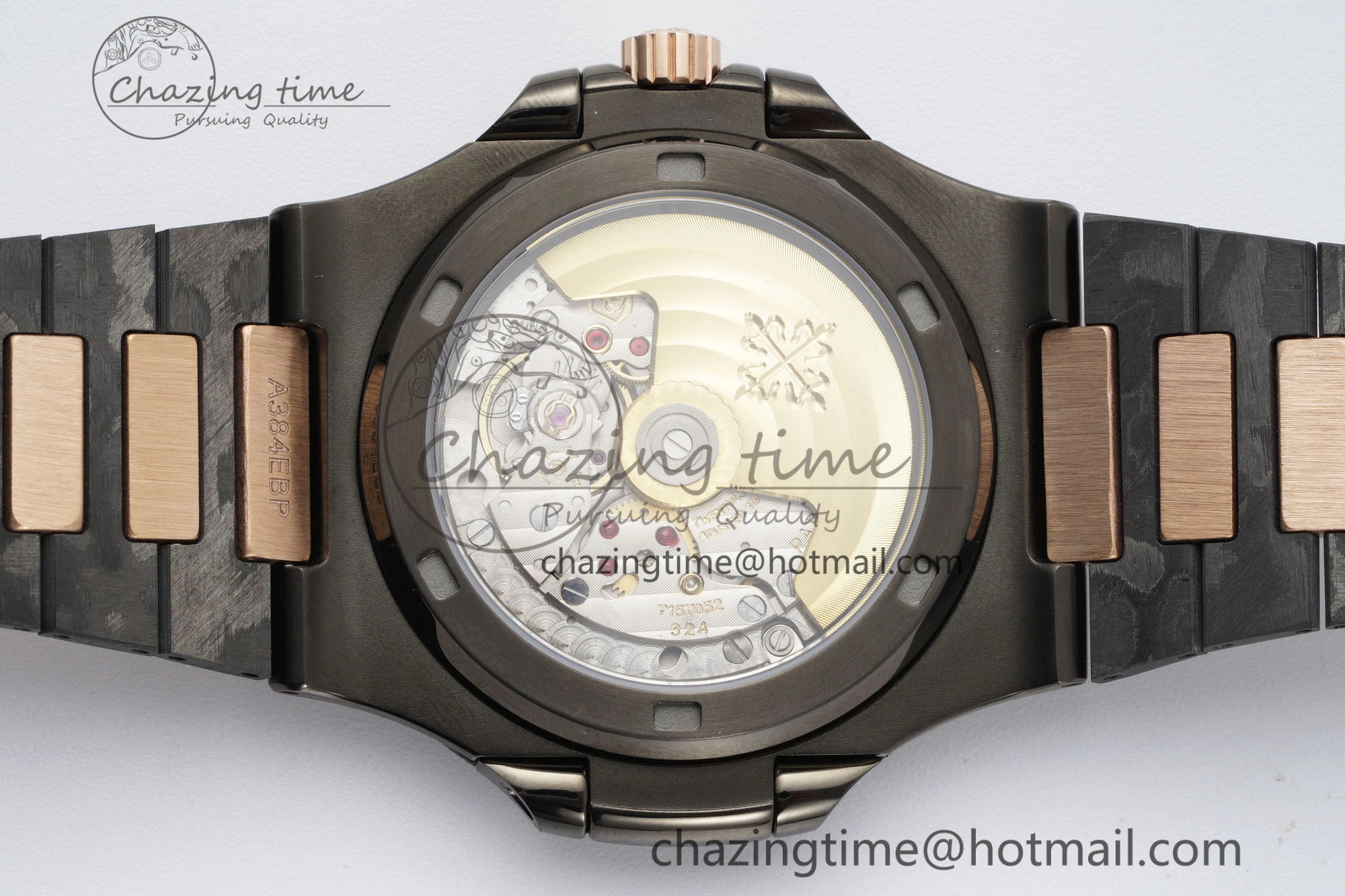 Nautilus 5711 DIW Carbon DIWF 1:1 Best Edition Black Textured Dial on Carbon RG Bracelet 324CS