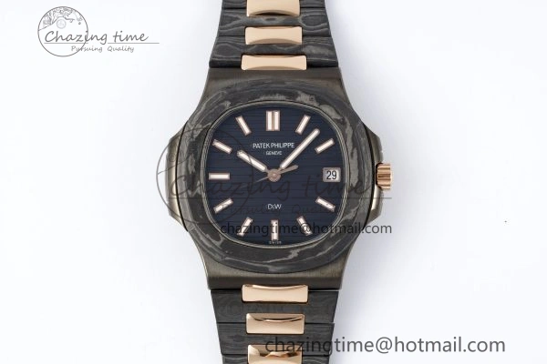 Nautilus 5711 DIW Carbon DIWF 1:1 Best Edition Black Textured Dial on Carbon RG Bracelet 324CS