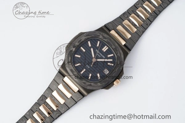 Nautilus 5711 DIW Carbon DIWF 1:1 Best Edition Black Textured Dial on Carbon RG Bracelet 324CS