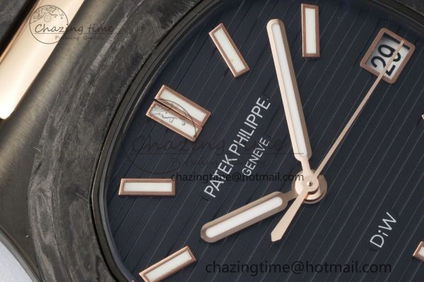 Nautilus 5711 DIW Carbon DIWF 1:1 Best Edition Black Textured Dial on Carbon RG Bracelet 324CS