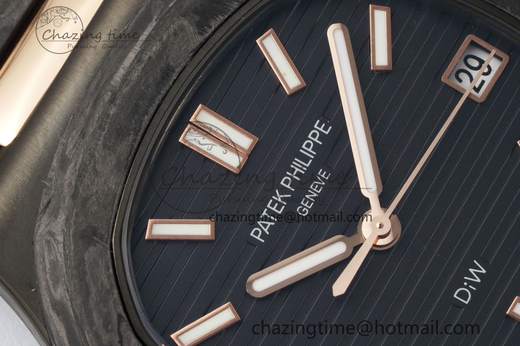 Nautilus 5711 DIW Carbon DIWF 1:1 Best Edition Black Textured Dial on Carbon RG Bracelet 324CS