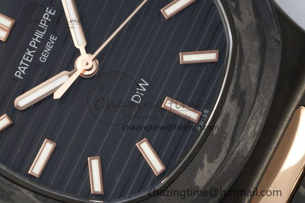 Nautilus 5711 DIW Carbon DIWF 1:1 Best Edition Black Textured Dial on Carbon RG Bracelet 324CS