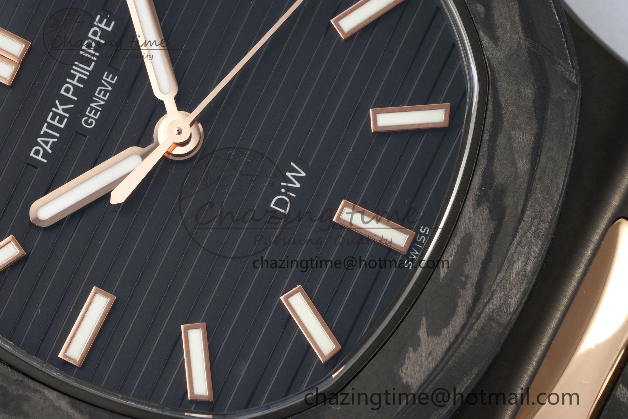Nautilus 5711 DIW Carbon DIWF 1:1 Best Edition Black Textured Dial on Carbon RG Bracelet 324CS