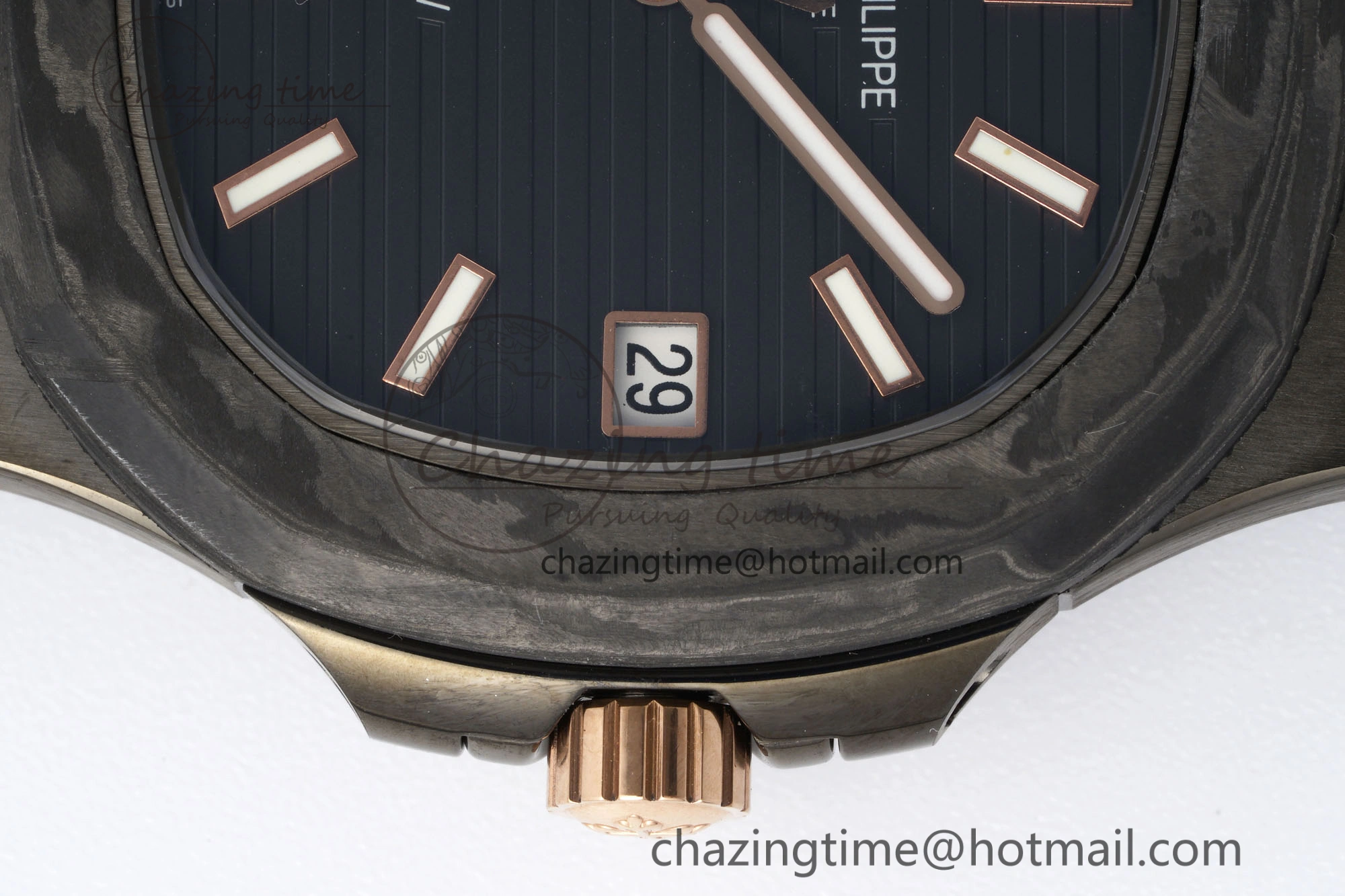 Nautilus 5711 DIW Carbon DIWF 1:1 Best Edition Black Textured Dial on Carbon RG Bracelet 324CS