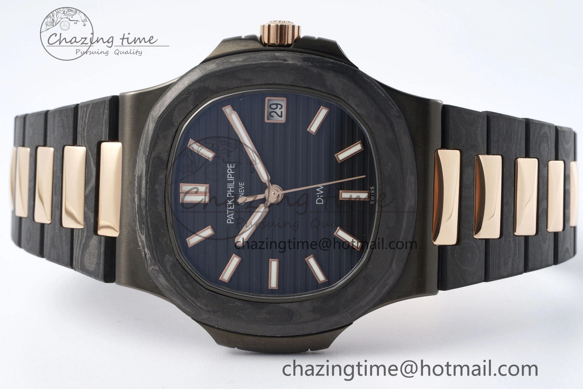 Nautilus 5711 DIW Carbon DIWF 1:1 Best Edition Black Textured Dial on Carbon RG Bracelet 324CS