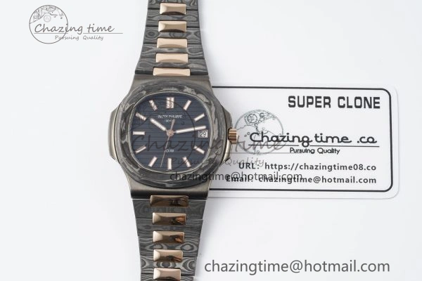 Nautilus 5711 DIW Carbon DIWF 1:1 Best Edition Black Textured Dial on Carbon RG Bracelet 324CS