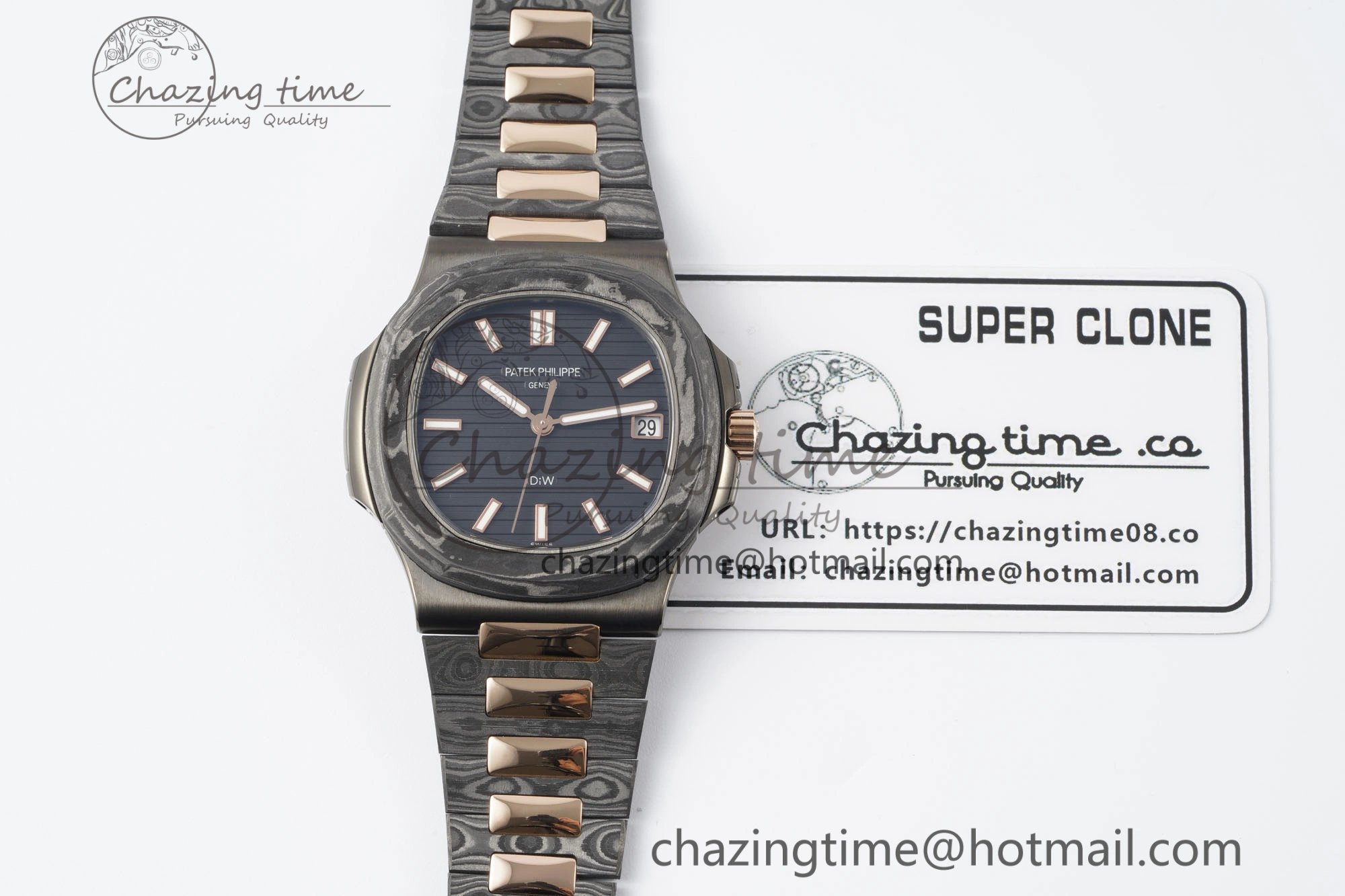 Nautilus 5711 DIW Carbon DIWF 1:1 Best Edition Black Textured Dial on Carbon RG Bracelet 324CS