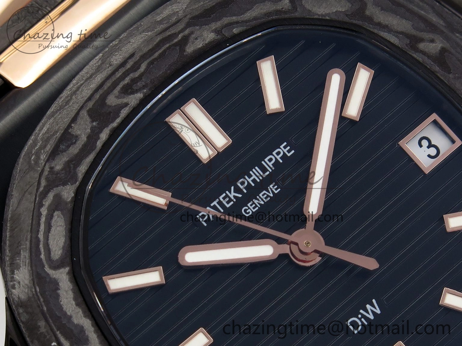 Nautilus 5711 DIW Carbon DIWF 1:1 Best Edition Black Textured Dial on Carbon RG Bracelet 324CS