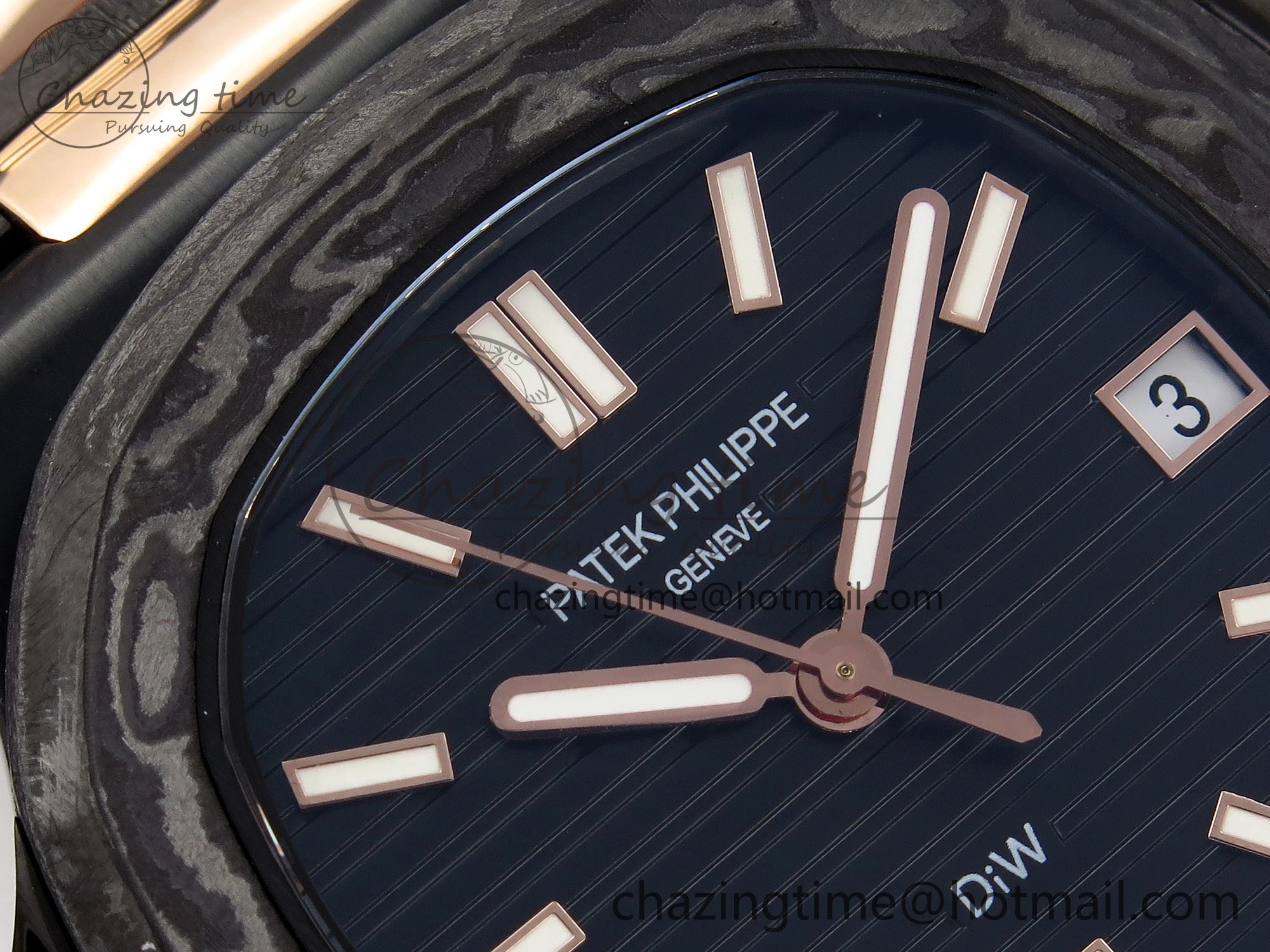 Nautilus 5711 DIW Carbon DIWF 1:1 Best Edition Black Textured Dial on Carbon RG Bracelet 324CS