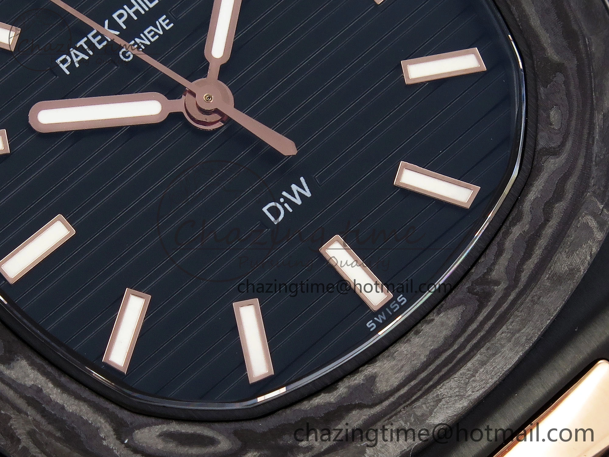 Nautilus 5711 DIW Carbon DIWF 1:1 Best Edition Black Textured Dial on Carbon RG Bracelet 324CS