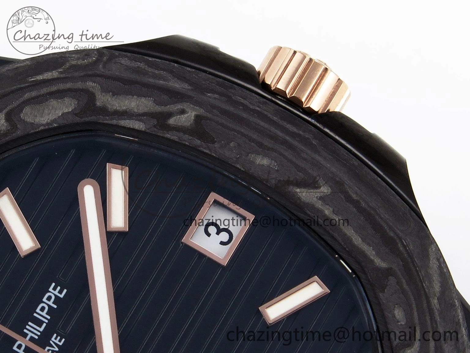 Nautilus 5711 DIW Carbon DIWF 1:1 Best Edition Black Textured Dial on Carbon RG Bracelet 324CS