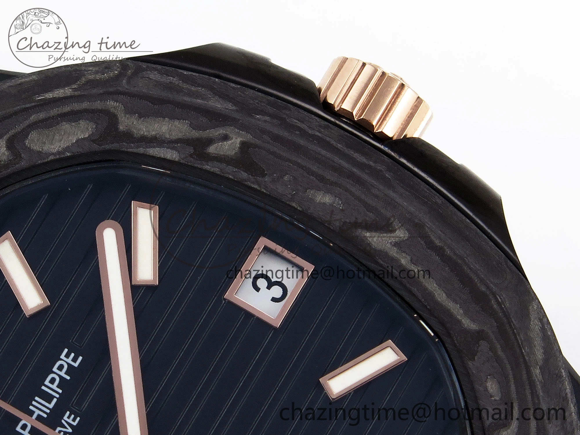 Nautilus 5711 DIW Carbon DIWF 1:1 Best Edition Black Textured Dial on Carbon RG Bracelet 324CS
