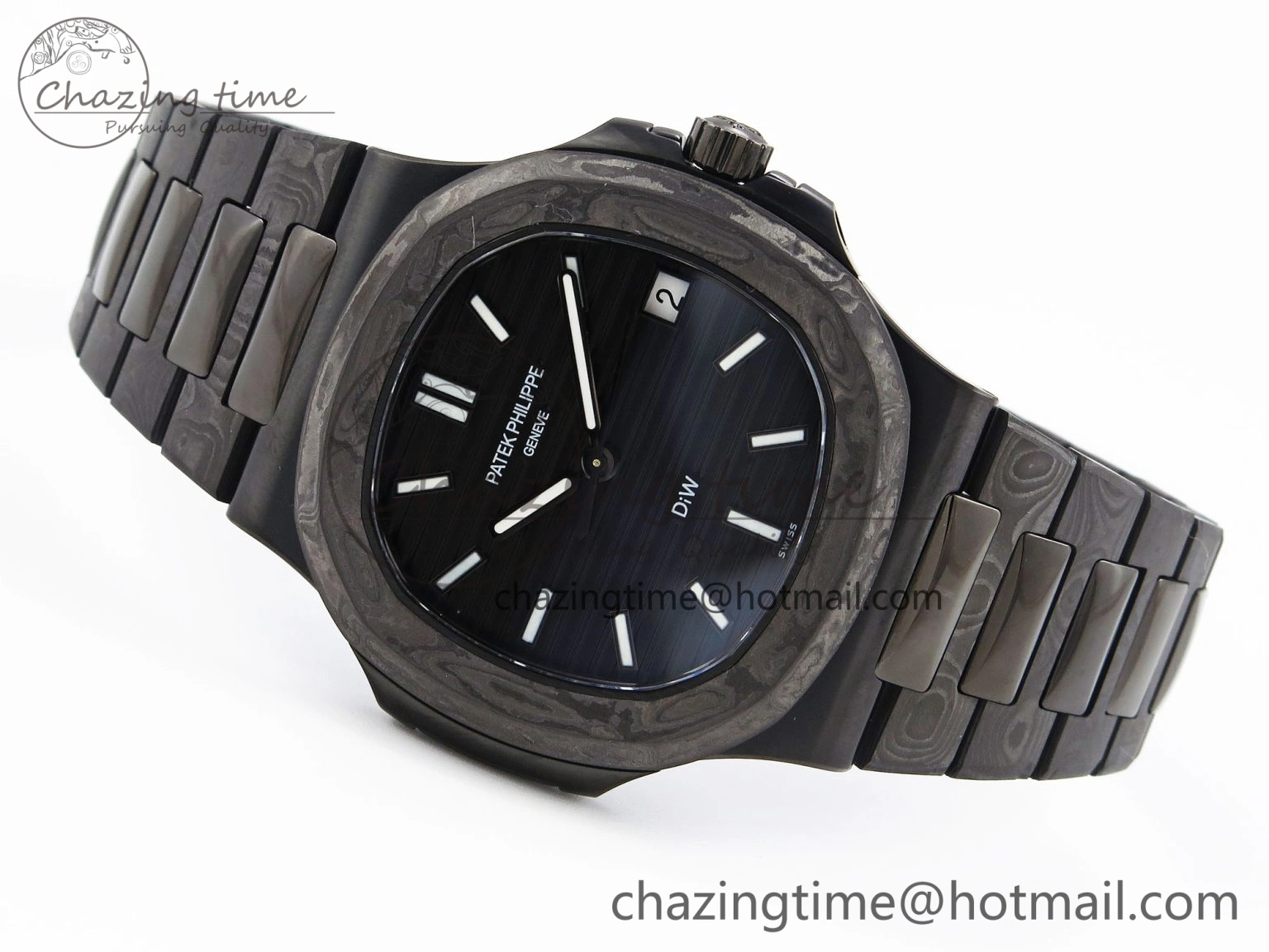 Nautilus 5711 DIW Carbon DIWF 1:1 Best Edition Blue Textured Dial on Carbon PVD Bracelet 324CS