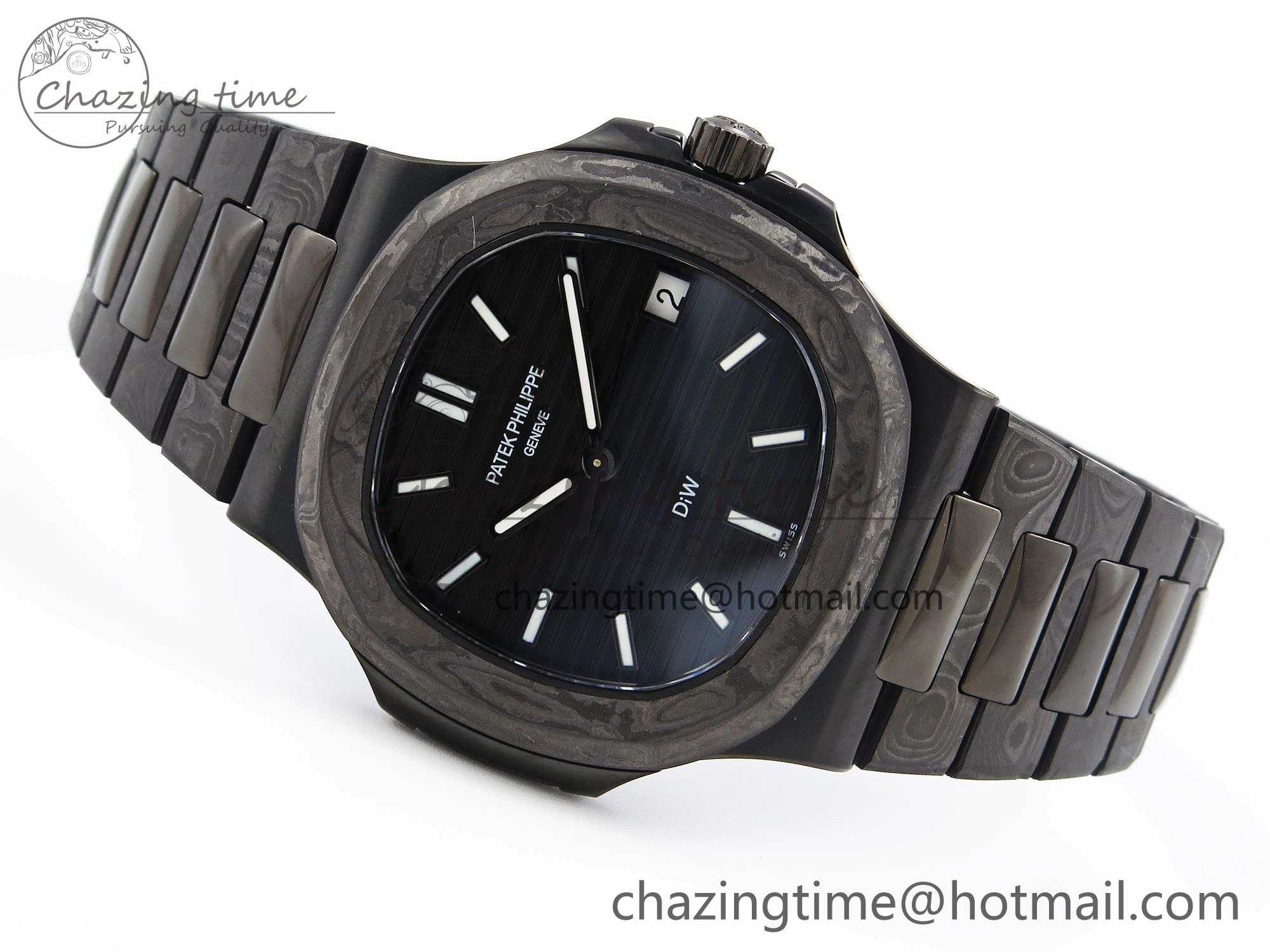Nautilus 5711 DIW Carbon DIWF 1:1 Best Edition Blue Textured Dial on Carbon PVD Bracelet 324CS