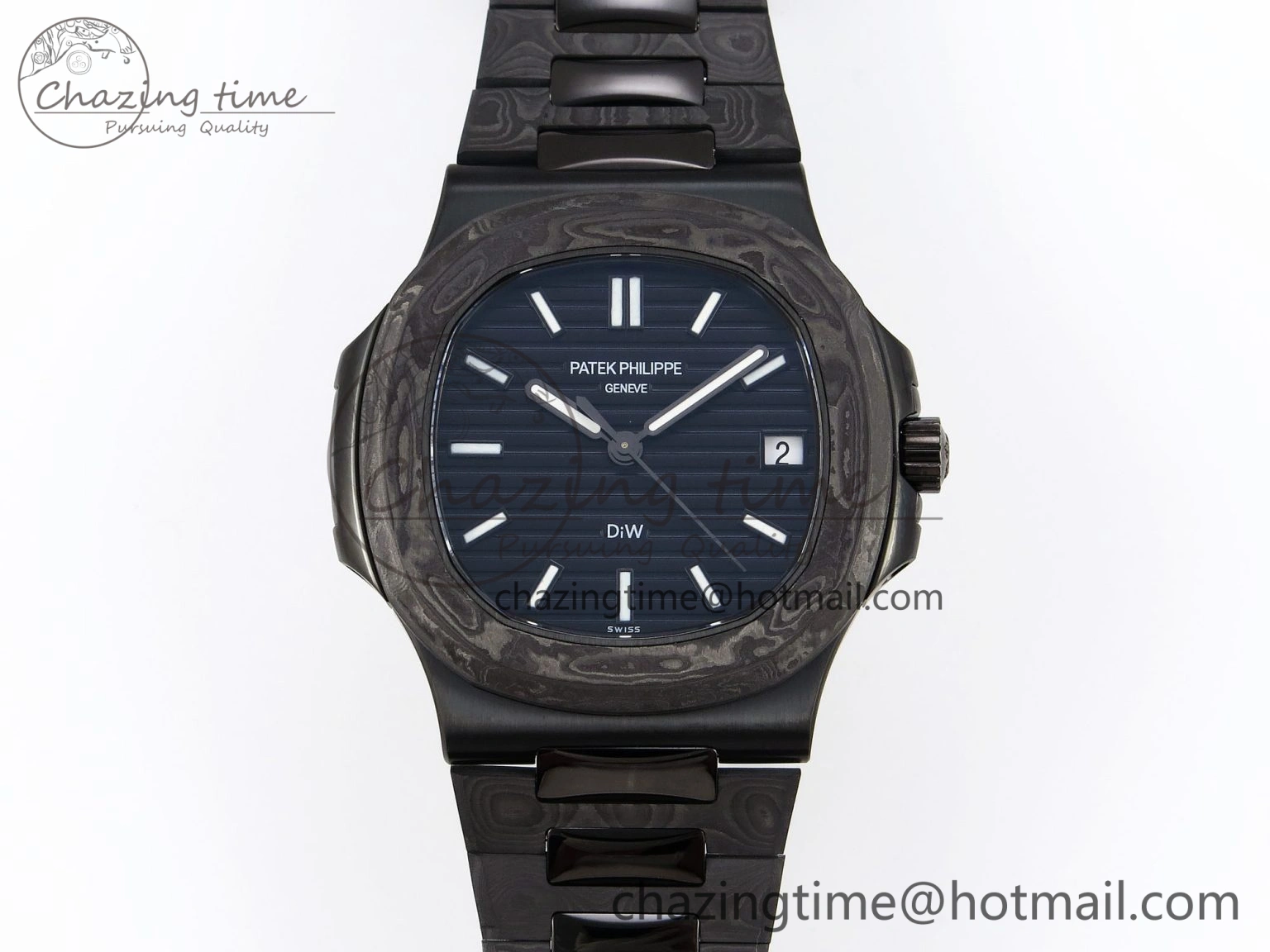 Nautilus 5711 DIW Carbon DIWF 1:1 Best Edition Blue Textured Dial on Carbon PVD Bracelet 324CS