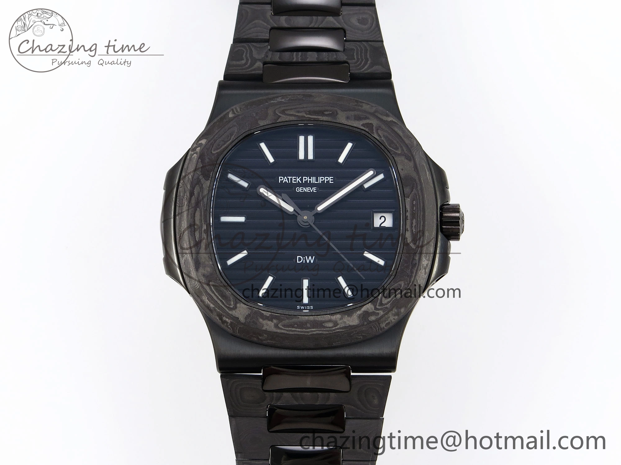 Nautilus 5711 DIW Carbon DIWF 1:1 Best Edition Blue Textured Dial on Carbon PVD Bracelet 324CS