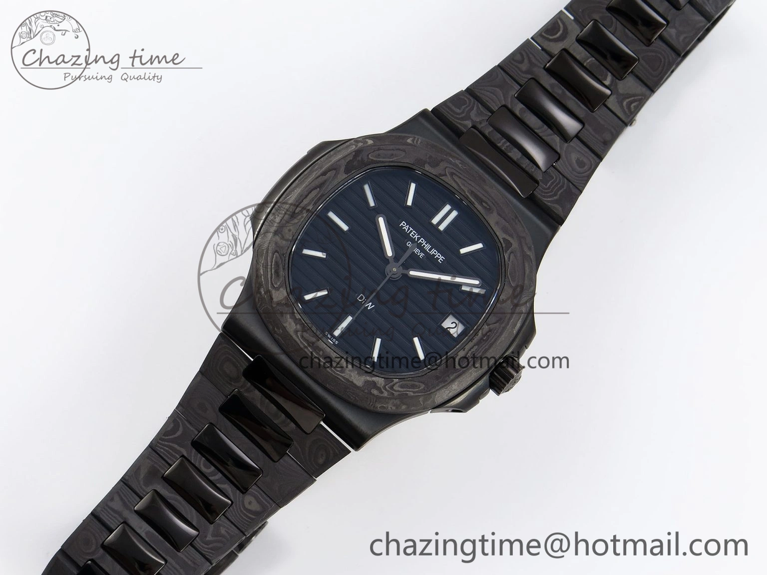 Nautilus 5711 DIW Carbon DIWF 1:1 Best Edition Blue Textured Dial on Carbon PVD Bracelet 324CS