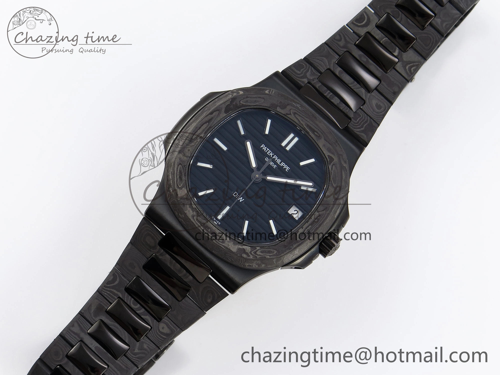Nautilus 5711 DIW Carbon DIWF 1:1 Best Edition Blue Textured Dial on Carbon PVD Bracelet 324CS