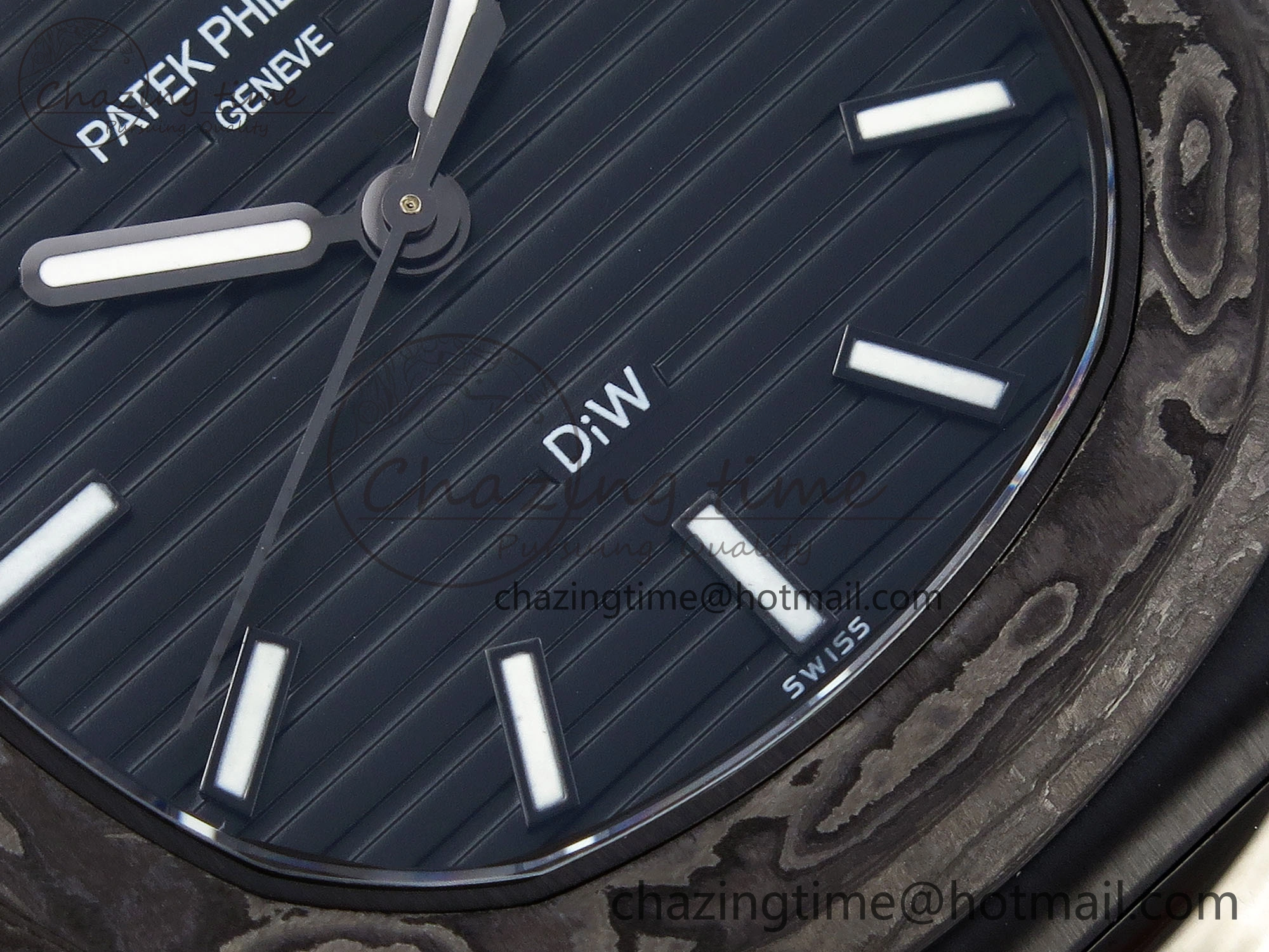Nautilus 5711 DIW Carbon DIWF 1:1 Best Edition Blue Textured Dial on Carbon PVD Bracelet 324CS
