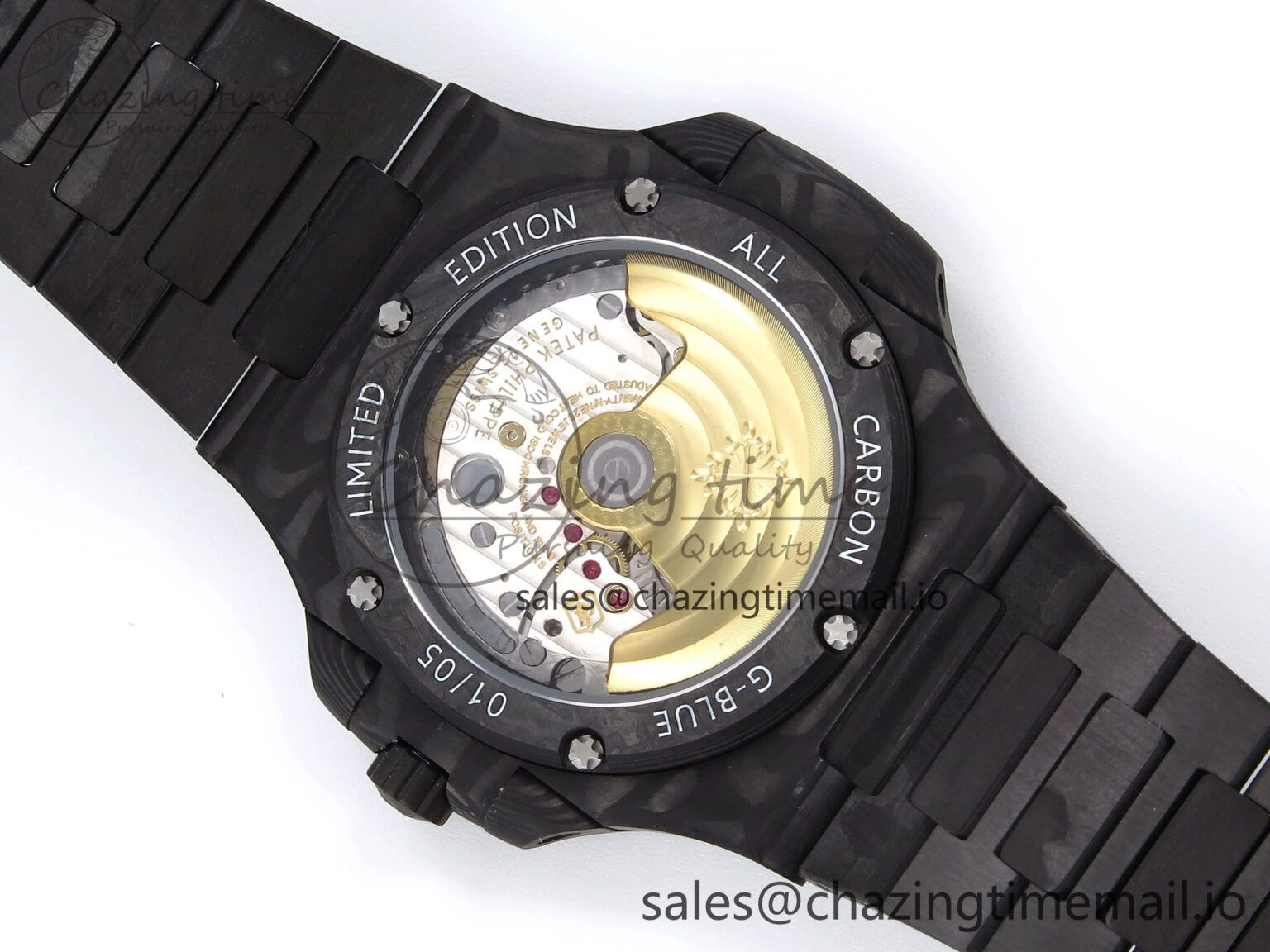 Nautilus 5711 DIW Carbon DIWF 1:1 Best Edition Orange Textured Dial On Carbon Bracelet 324CS