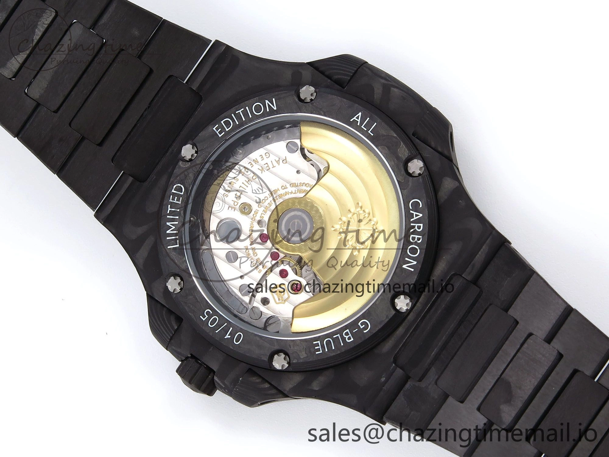 Nautilus 5711 DIW Carbon DIWF 1:1 Best Edition Orange Textured Dial On Carbon Bracelet 324CS