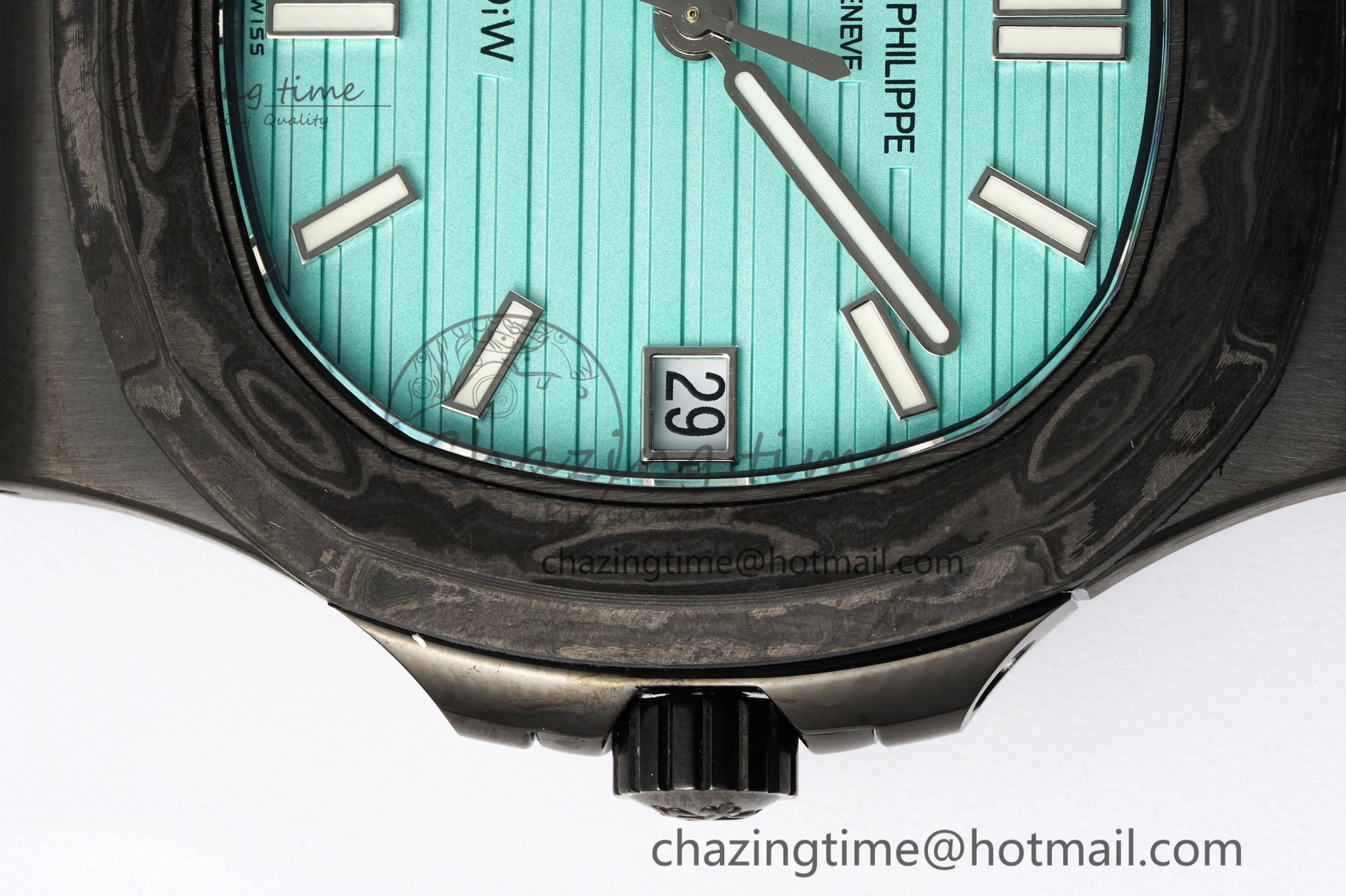 Nautilus 5711 DIW Carbon DIWF 1:1 Best Edition Tiffany Blue Textured Dial on Carbon PVD Bracelet 324CS