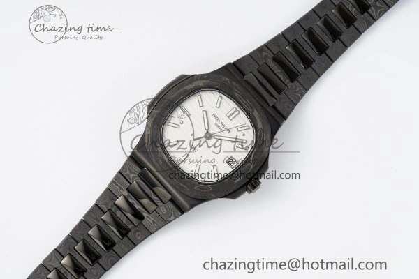 Nautilus 5711 DIW Carbon DIWF 1:1 Best Edition White Dial on Carbon PVD Bracelet 324CS