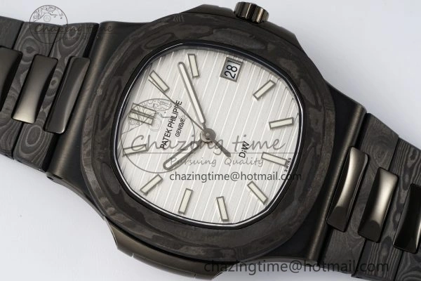 Nautilus 5711 DIW Carbon DIWF 1:1 Best Edition White Dial on Carbon PVD Bracelet 324CS