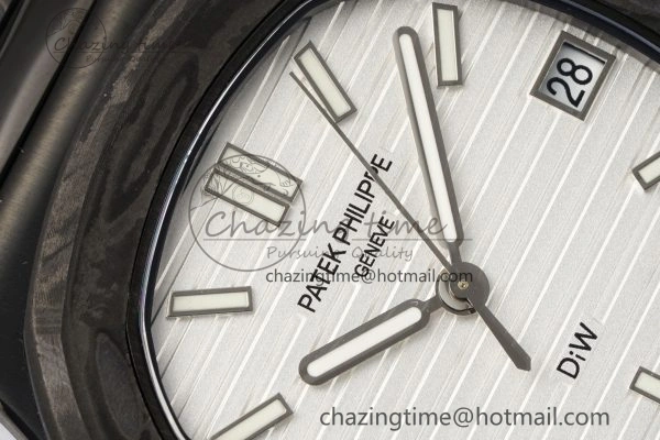 Nautilus 5711 DIW Carbon DIWF 1:1 Best Edition White Dial on Carbon PVD Bracelet 324CS