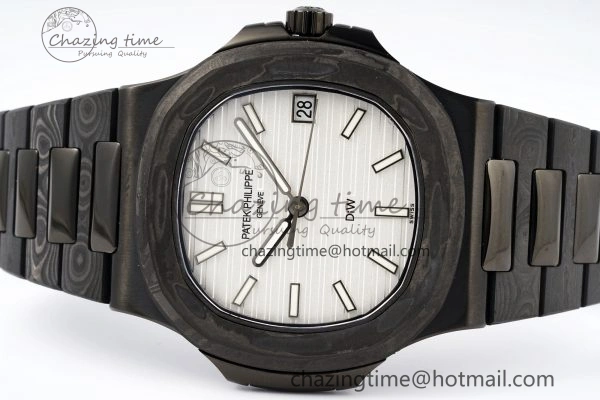 Nautilus 5711 DIW Carbon DIWF 1:1 Best Edition White Dial on Carbon PVD Bracelet 324CS