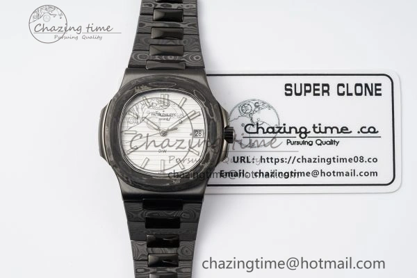 Nautilus 5711 DIW Carbon DIWF 1:1 Best Edition White Dial on Carbon PVD Bracelet 324CS