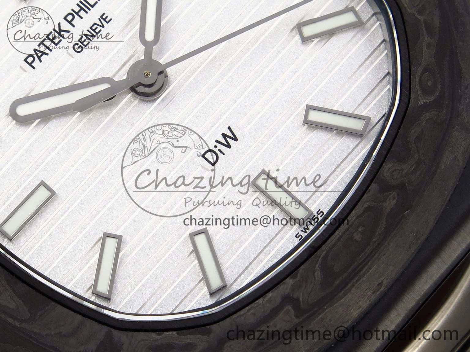 Nautilus 5711 DIW Carbon DIWF 1:1 Best Edition White Textured Dial on Carbon PVD Bracelet 324CS