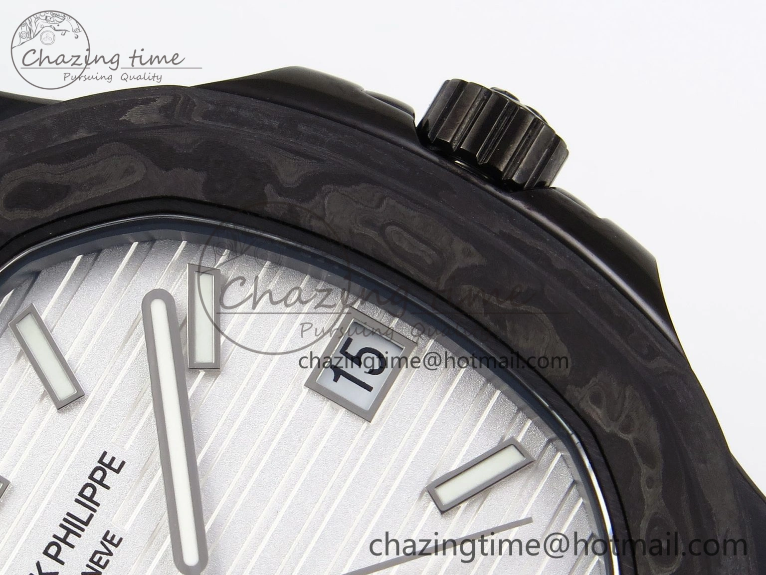 Nautilus 5711 DIW Carbon DIWF 1:1 Best Edition White Textured Dial on Carbon PVD Bracelet 324CS