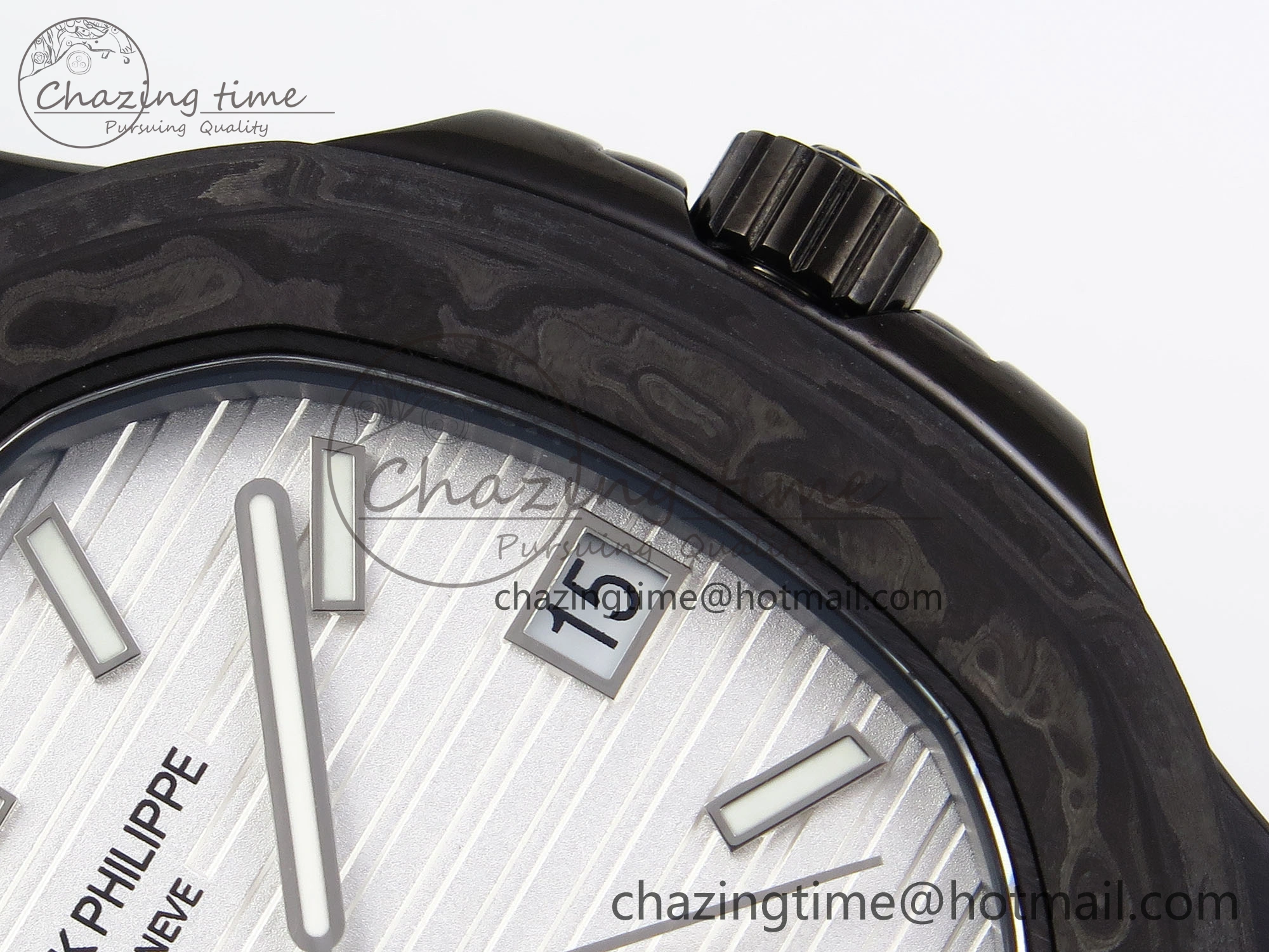 Nautilus 5711 DIW Carbon DIWF 1:1 Best Edition White Textured Dial on Carbon PVD Bracelet 324CS