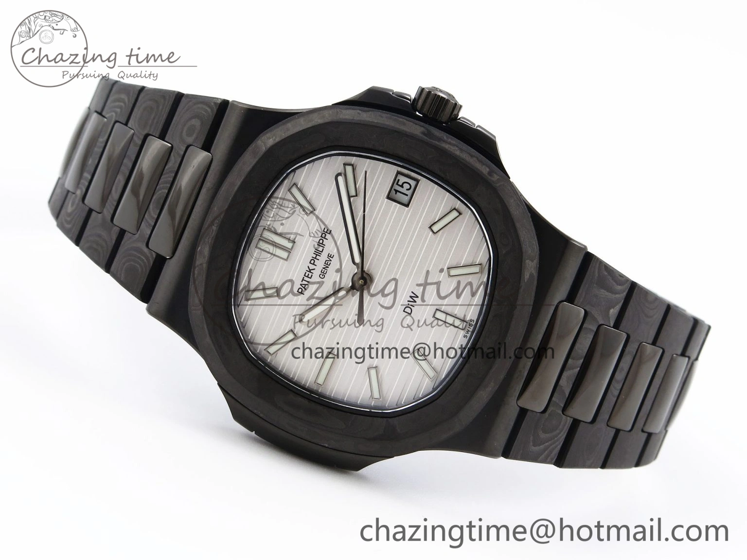 Nautilus 5711 DIW Carbon DIWF 1:1 Best Edition White Textured Dial on Carbon PVD Bracelet 324CS