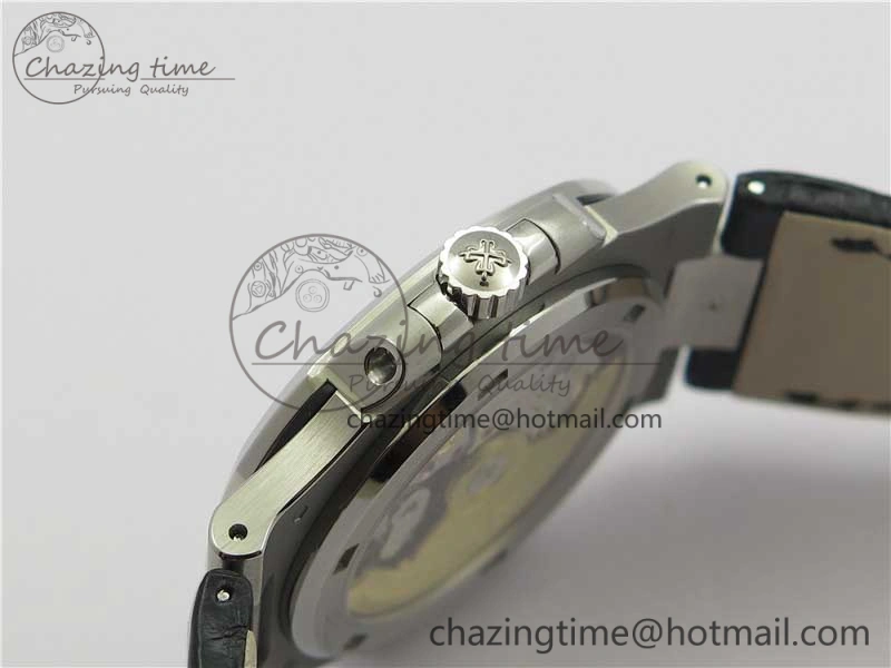Nautilus 5711 PPF 1:1 Best Edition Blue Textured Dial on Leather Strap 324CS V4