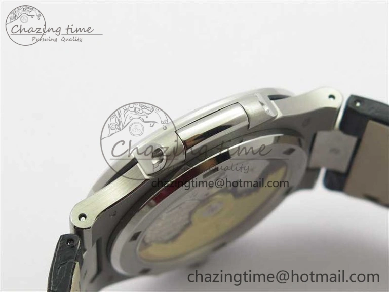 Nautilus 5711 PPF 1:1 Best Edition Blue Textured Dial on Leather Strap 324CS V4