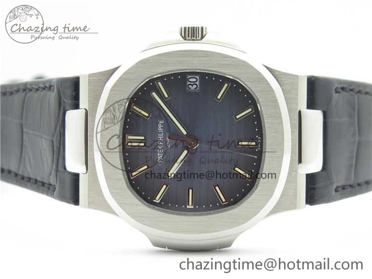 Nautilus 5711 PPF 1:1 Best Edition Blue Textured Dial on Leather Strap 324CS V4