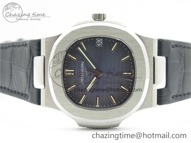 Nautilus 5711 PPF 1:1 Best Edition Blue Textured Dial on Leather Strap 324CS V4