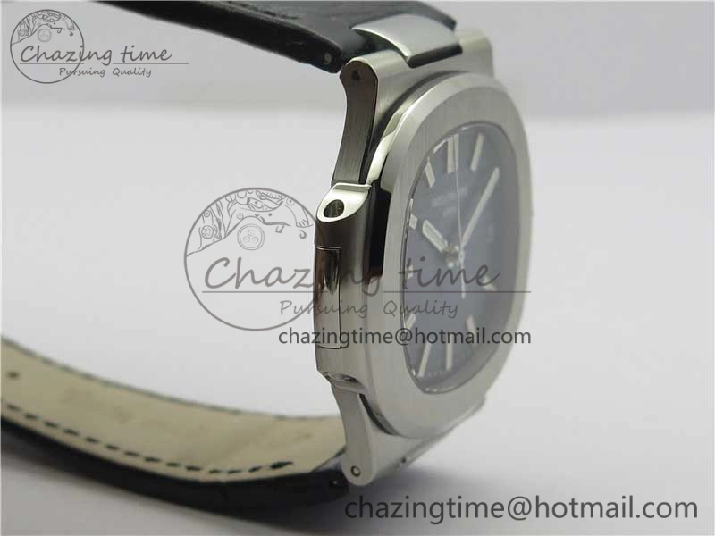 Nautilus 5711 PPF 1:1 Best Edition Blue Textured Dial on Leather Strap 324CS V4