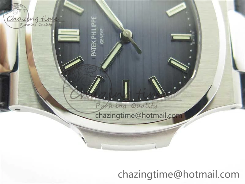 Nautilus 5711 PPF 1:1 Best Edition Blue Textured Dial on Leather Strap 324CS V4