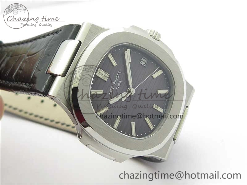 Nautilus 5711 PPF 1:1 Best Edition Gray Textured Dial on Leather Strap 324CS V4