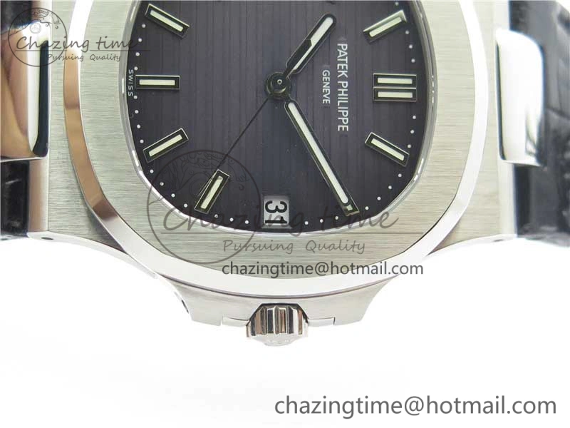 Nautilus 5711 PPF 1:1 Best Edition Gray Textured Dial on Leather Strap 324CS V4