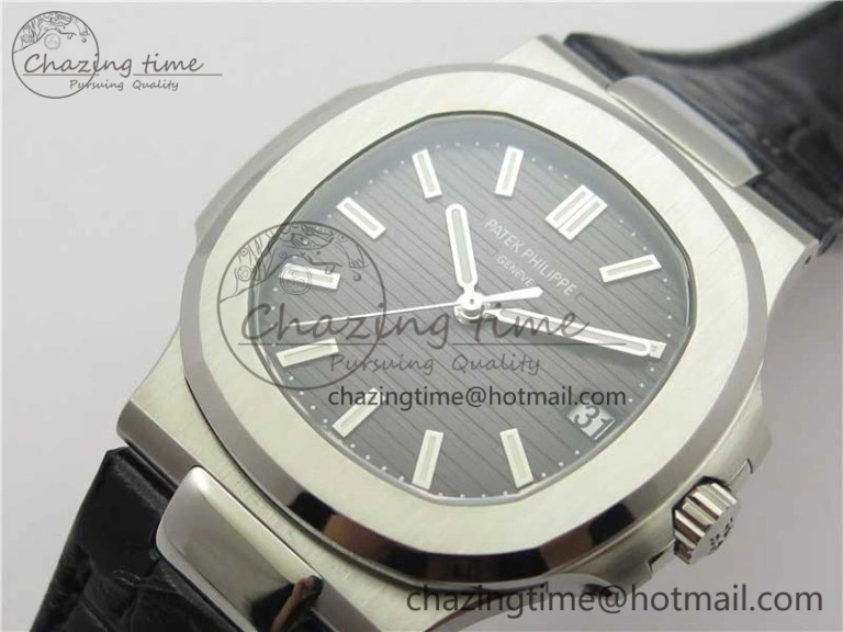 Nautilus 5711 PPF 1:1 Best Edition Gray Textured Dial on Leather Strap 324CS V4