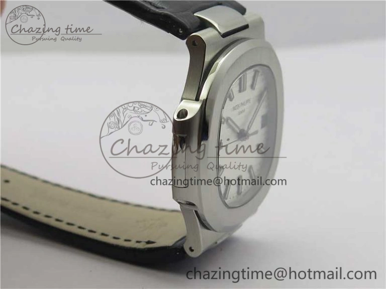 Nautilus 5711 PPF 1:1 Best Edition White Textured Dial on Leather Strap 324CS V4