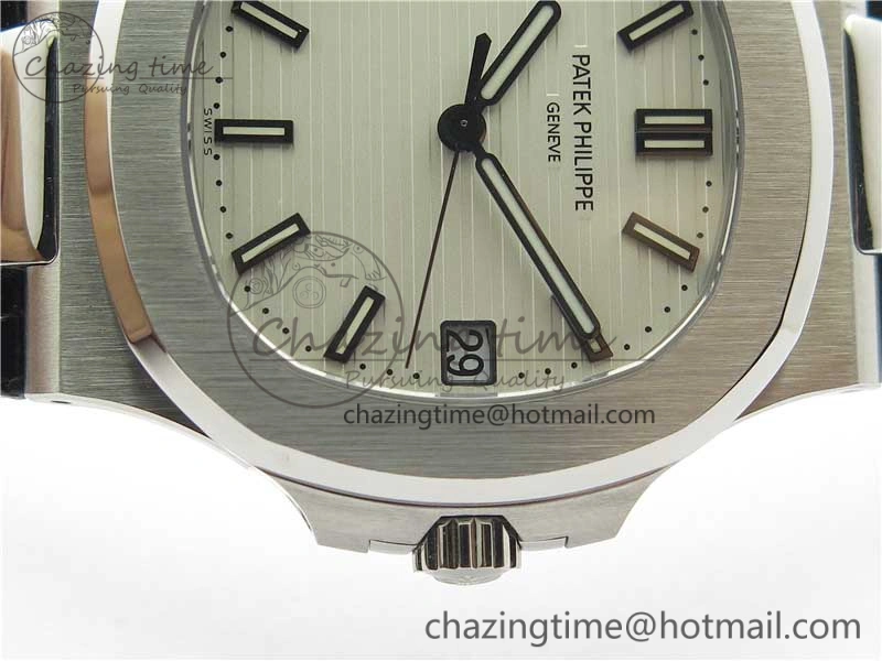 Nautilus 5711 PPF 1:1 Best Edition White Textured Dial on Leather Strap 324CS V4